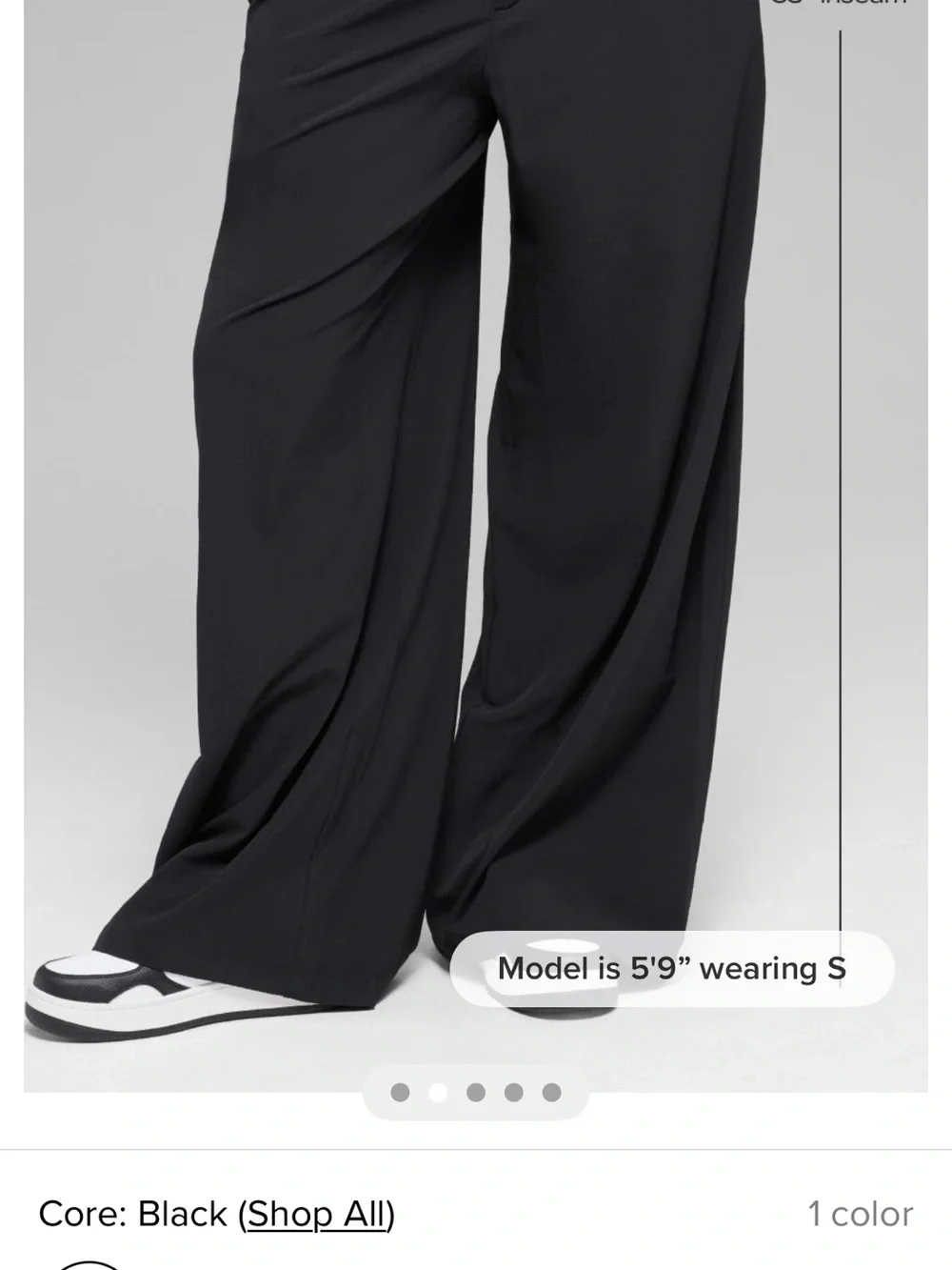 ALO Yoga Wide-Leg Black Pants 33 inch inseam